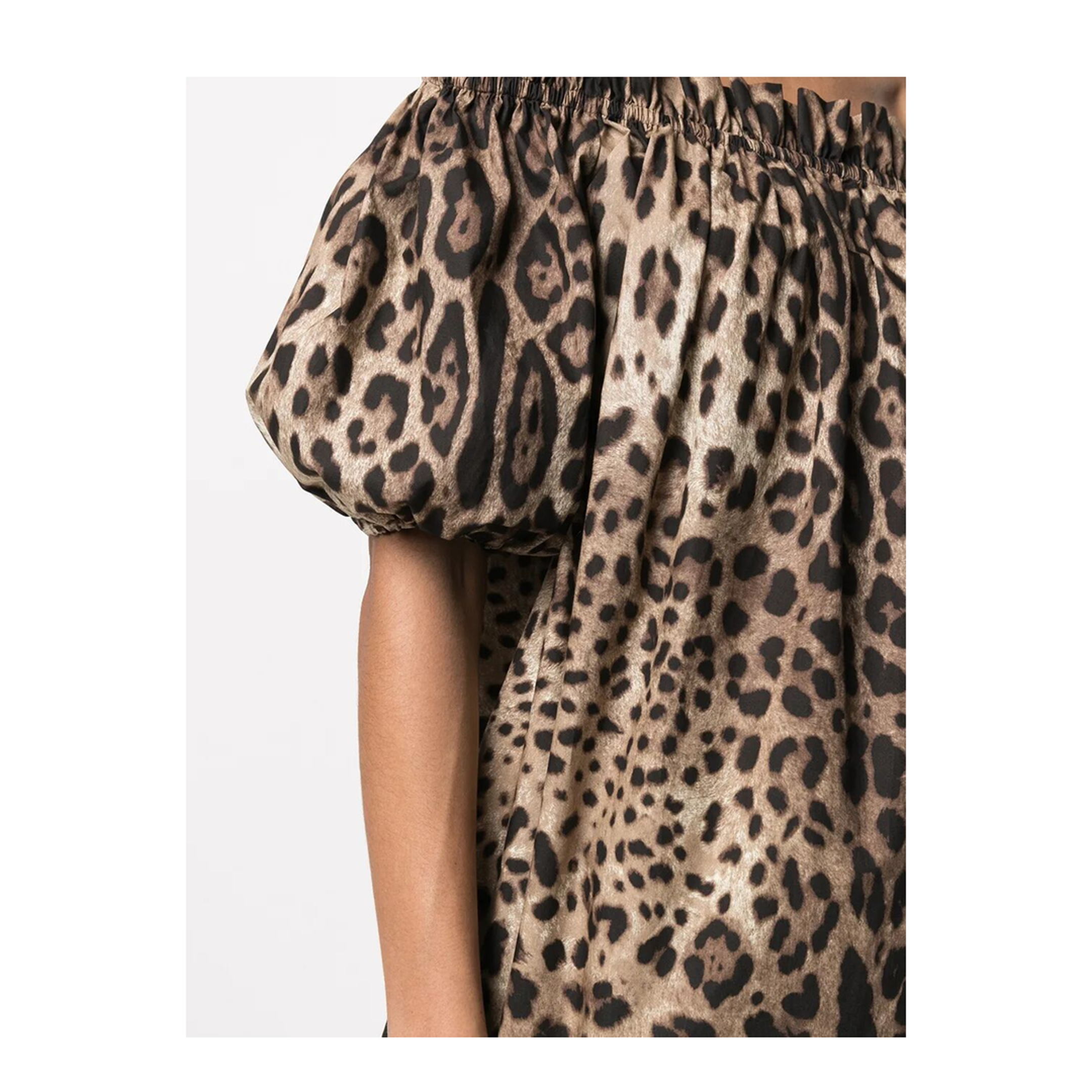 MAYFEYR - Dolce & Gabbana - Top Maniche Corte In Popeline Stampa Leopardo - F71J7THS5E3