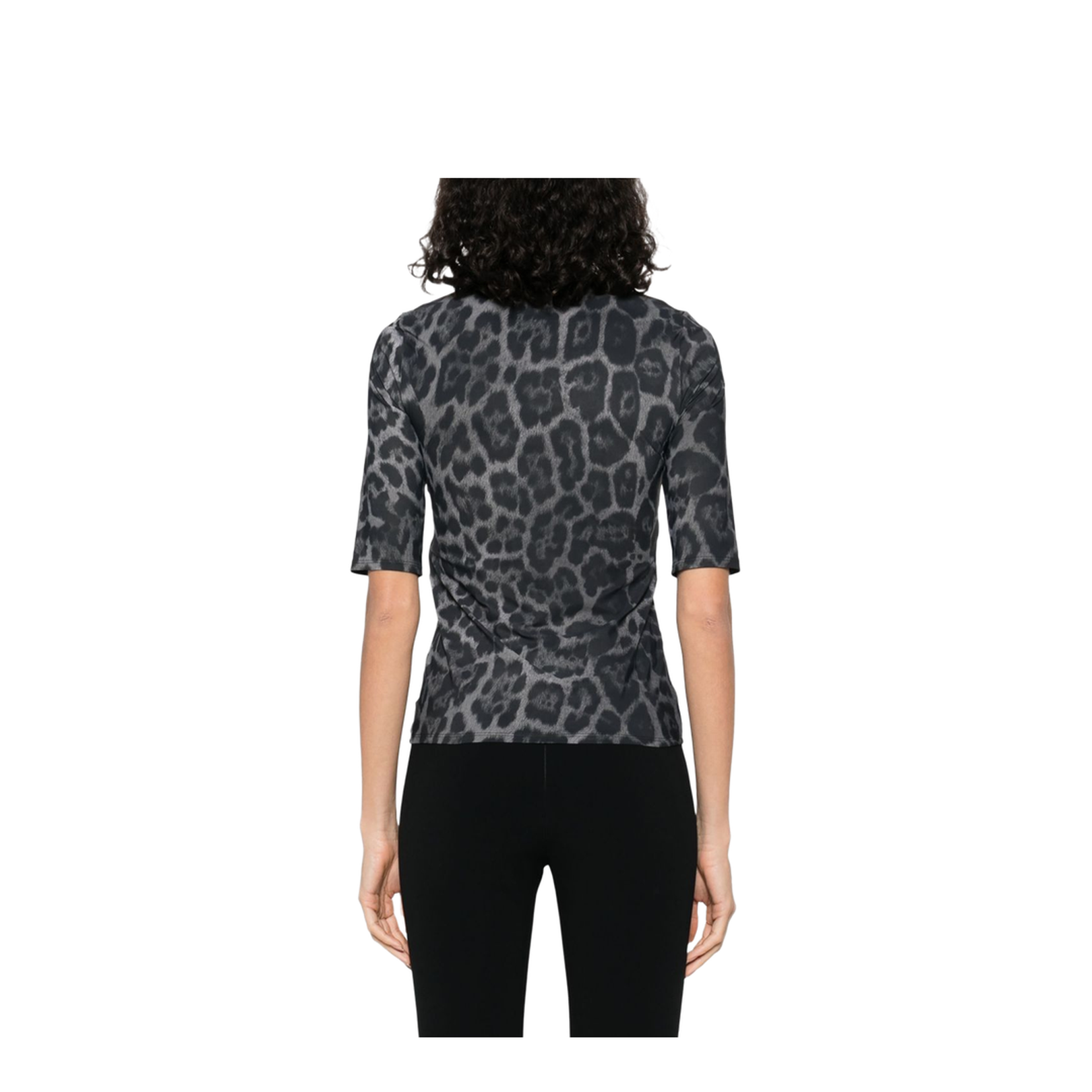 Ash Grey Leopard-Print Short-Sleeve T-Shirt