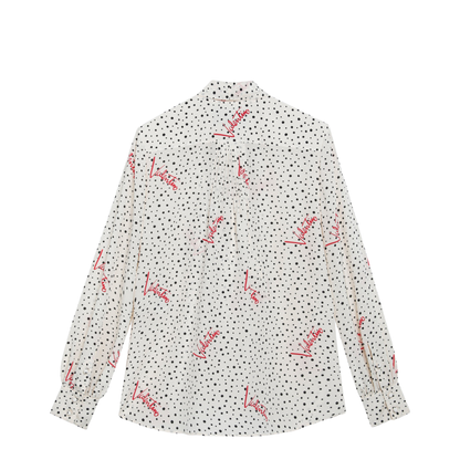 MAYFEYR - Valentino - Vanilla Silk Shirt With Logo Print - 9B3AB8N0A9N3G5