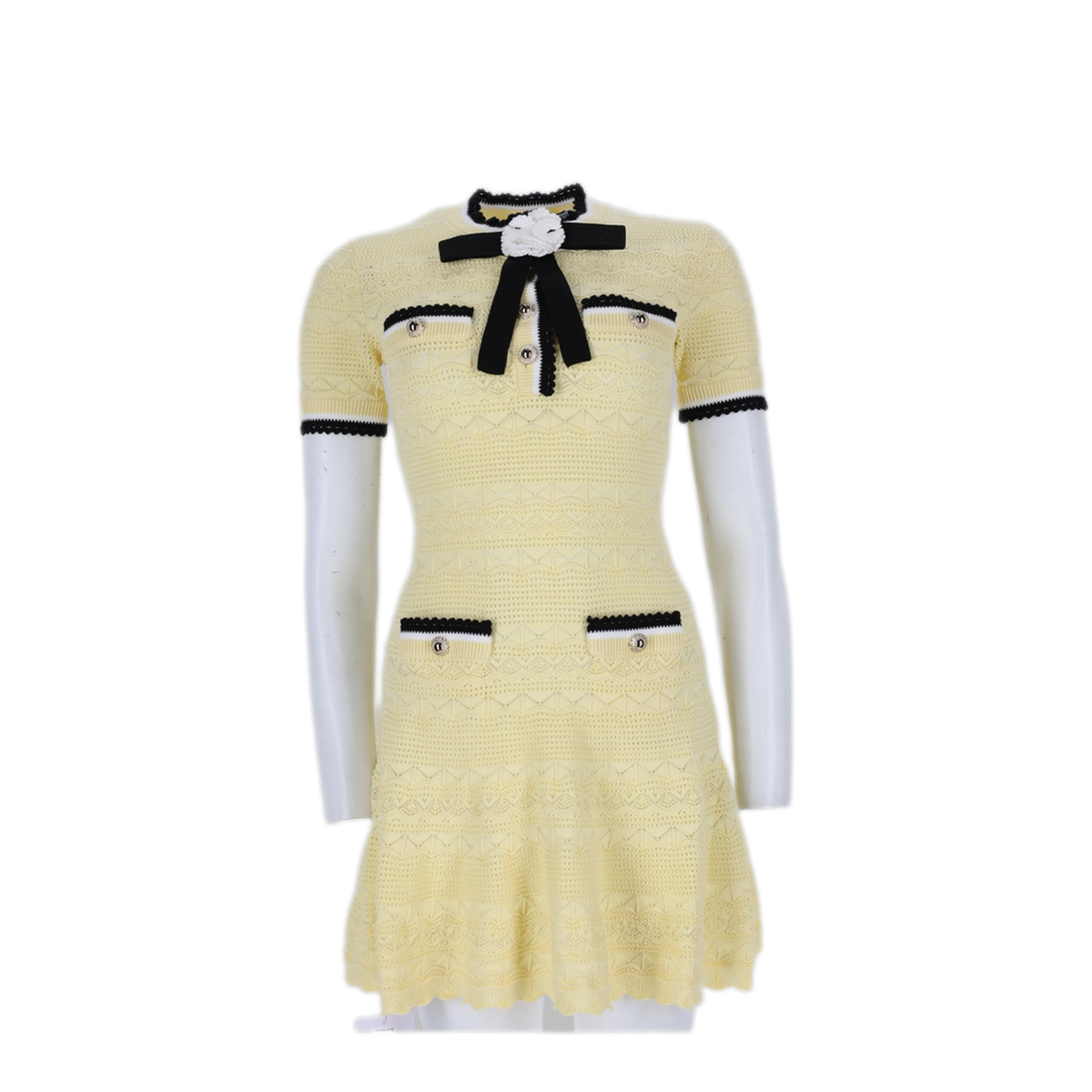 MAYFEYR - Self Portrait - Fitted Knit Mini Dress - PF26072SYYELLOW