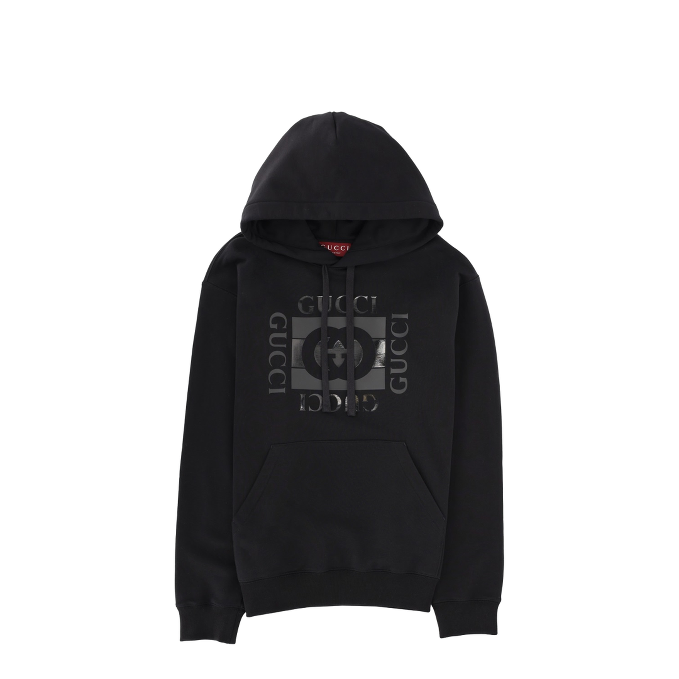 Cotton Jersey Sweatshirt with Print in Black