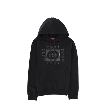 Cotton Jersey Sweatshirt with Print in Black