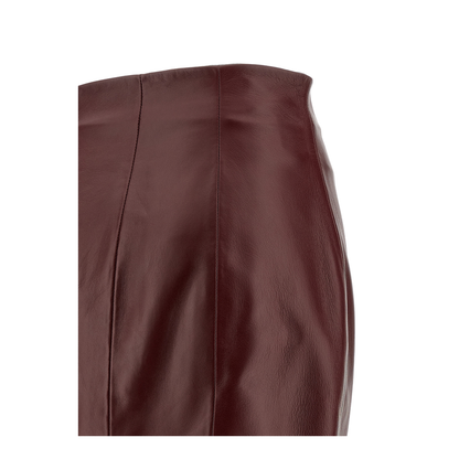 Lambskin Leather Pencil Skirt Maroon