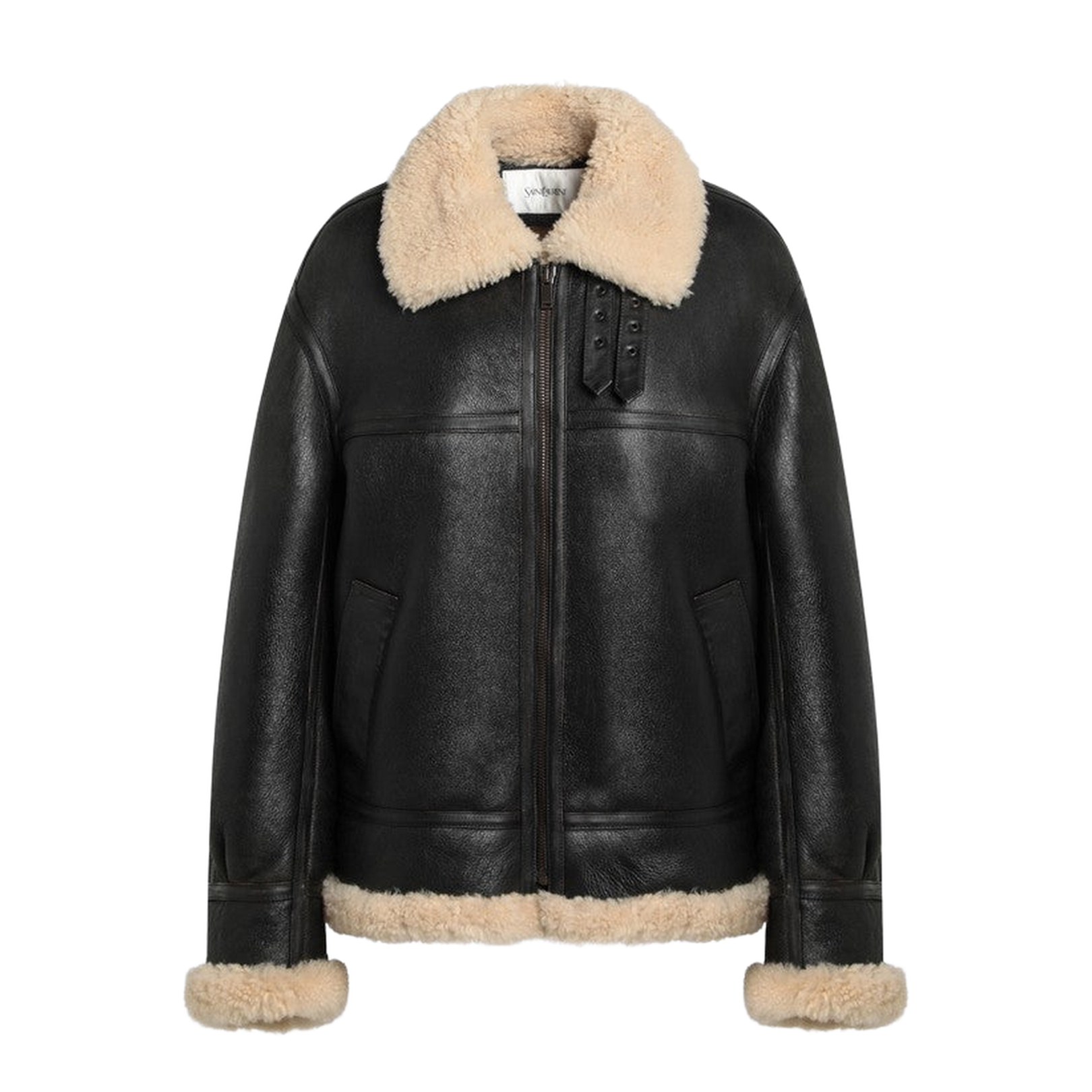 Black Leather and Shearling Jacket