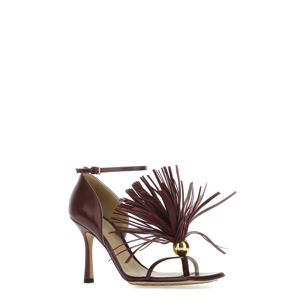 MAYFEYR - Bottega Veneta - Burgundy Leather Stretch Sandals - 716241VBSF06084