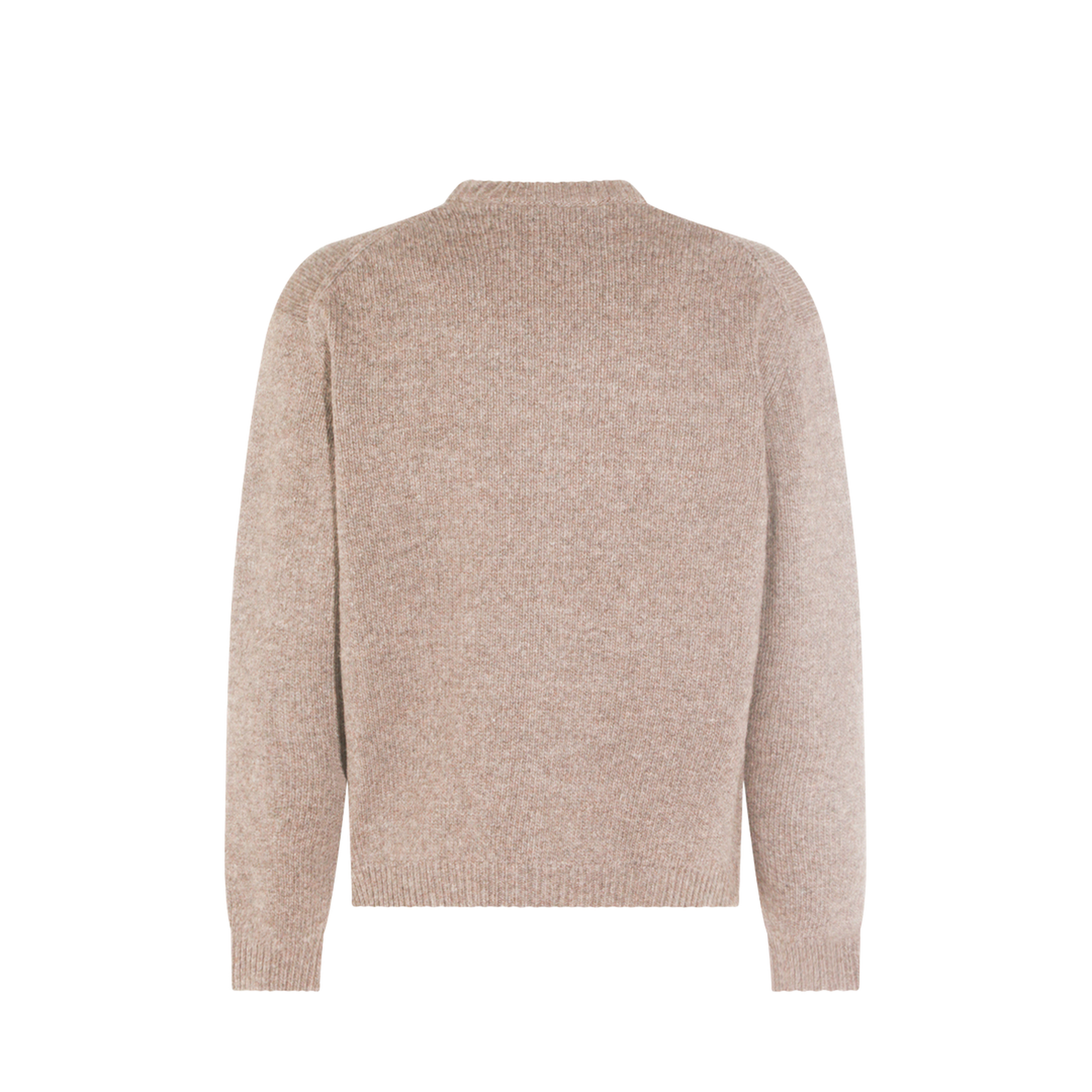 Grey Mélange Sweater with Dressed Fox Intarsia