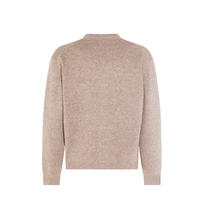 Grey Mélange Sweater with Dressed Fox Intarsia
