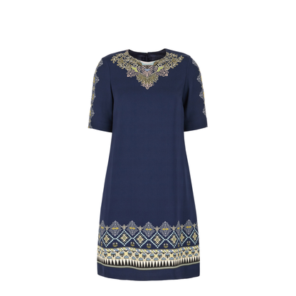Blue Stretch Viscose Dress