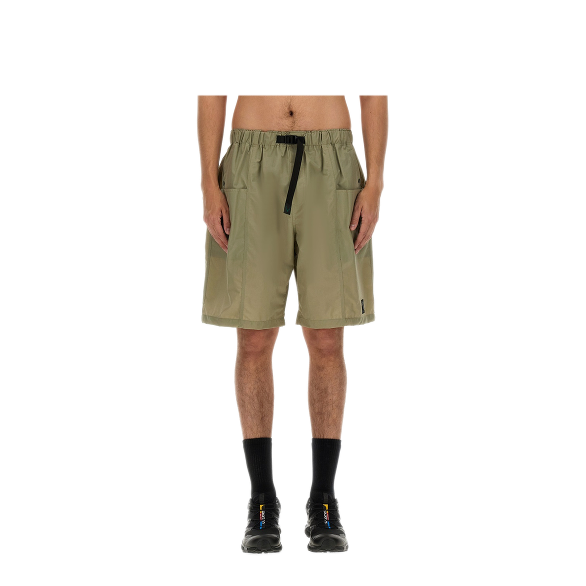 MAYFEYR - SOUTH2 WEST8 - Nylon Bermuda Shorts - OT481AGREYBEIGE