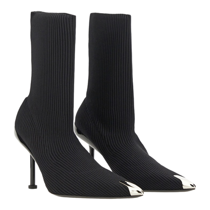 MAYFEYR - Alexander Mcqueen - Slash 90Mm Ribbed-Knit Boots - 768095W4X811081