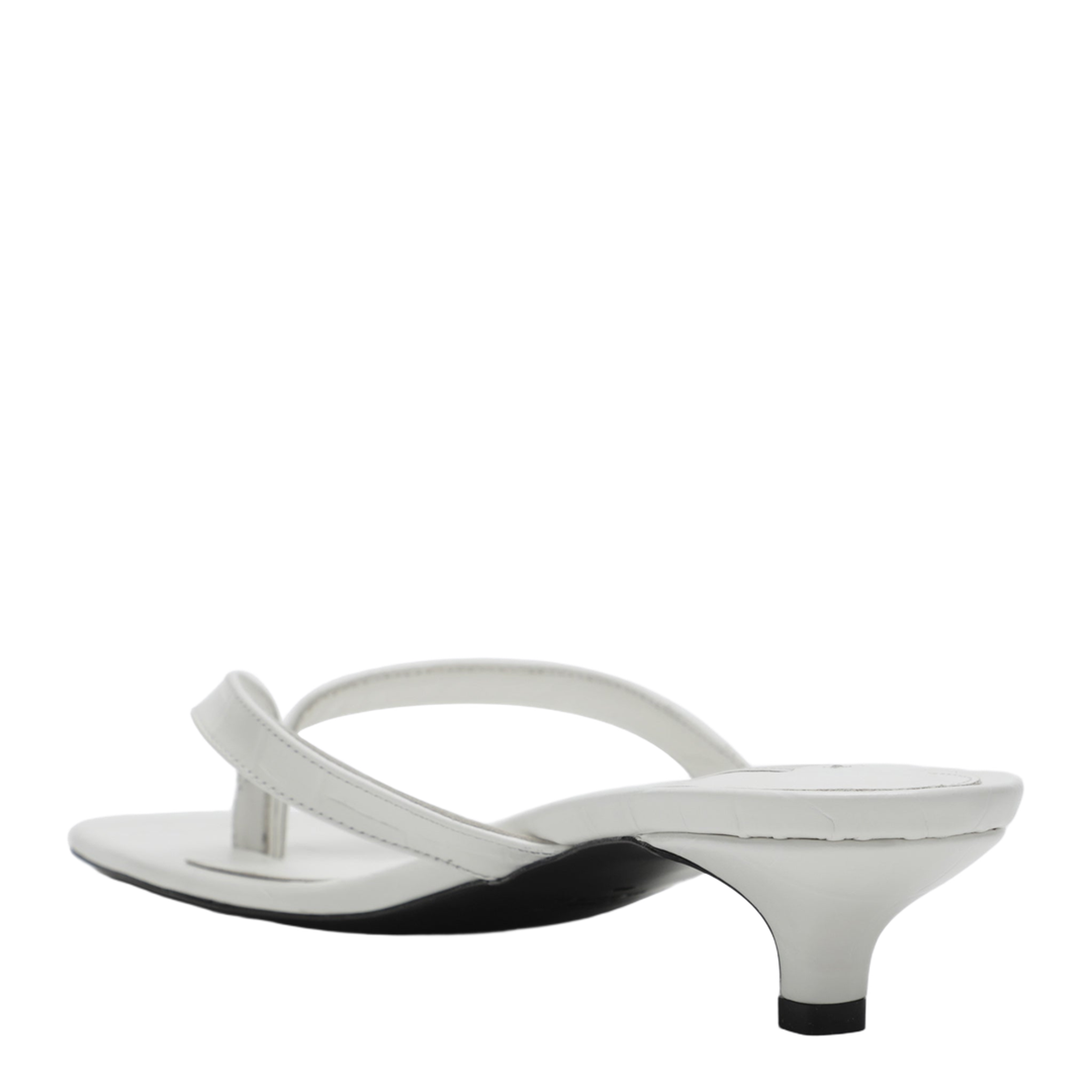 MAYFEYR - Toteme - White Leather Heeled Thong Sandals - 253-WAS1010LE0076059
