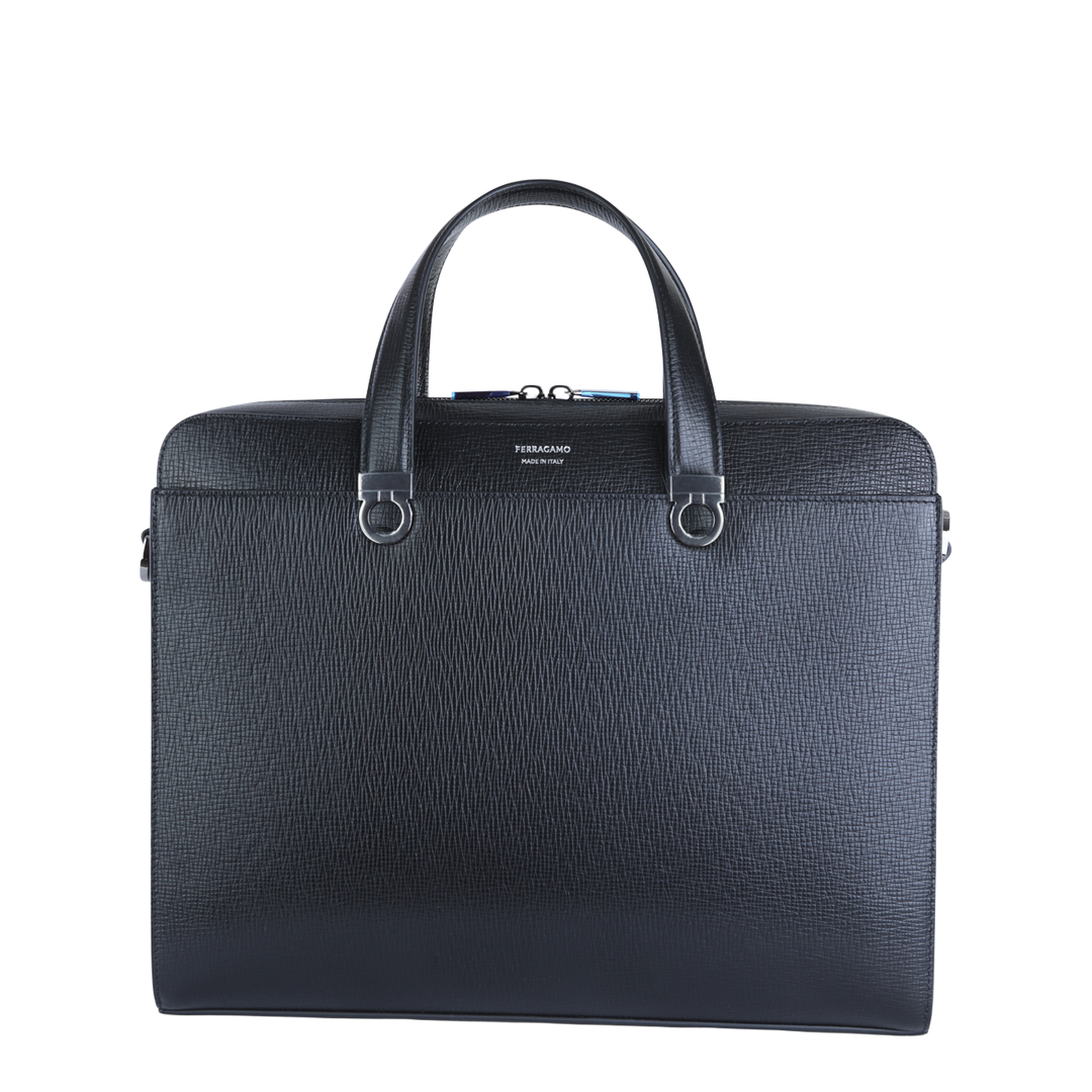 Black Leather Top Handle Bag