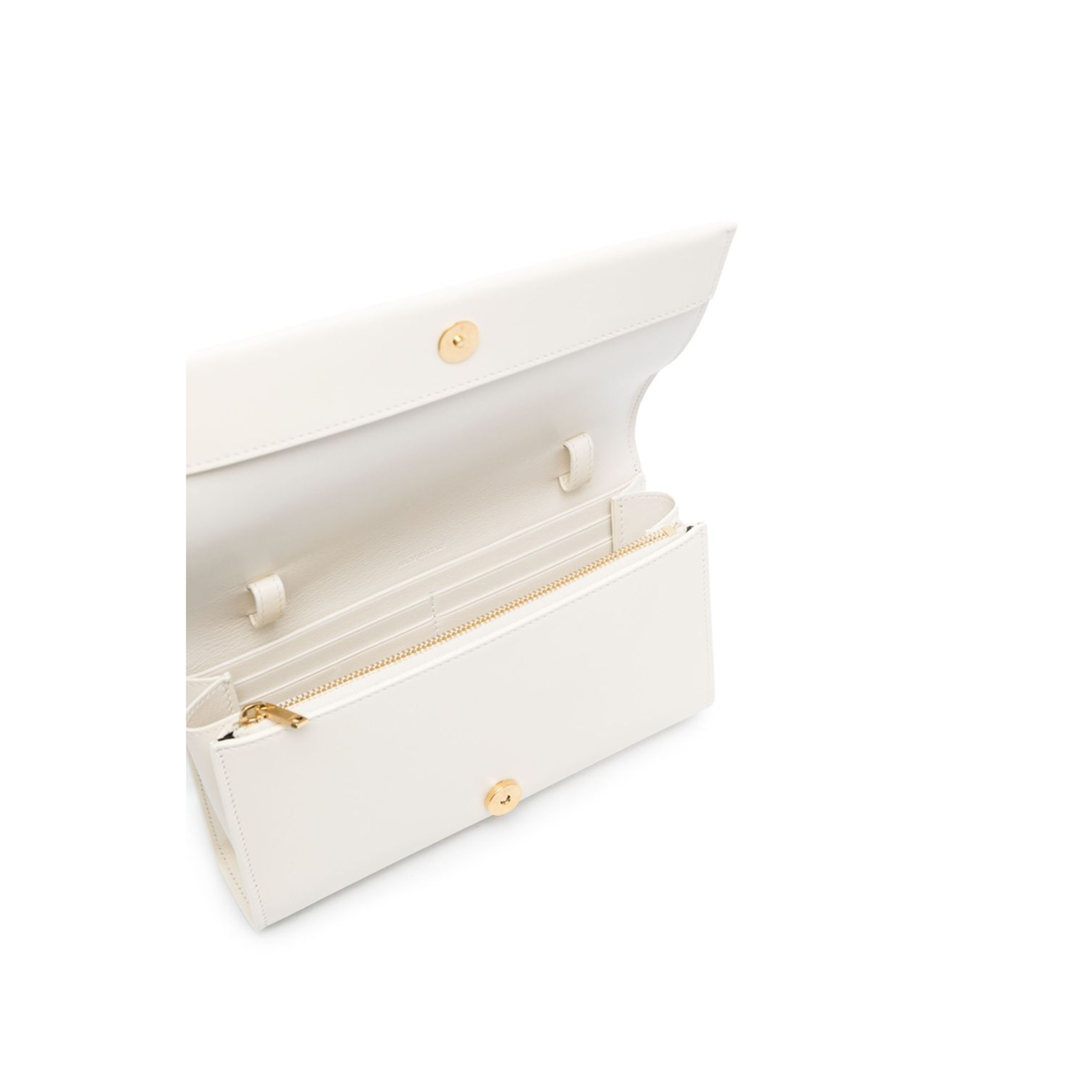 Logo Stamp Leather Shoulder Bag - Ivory