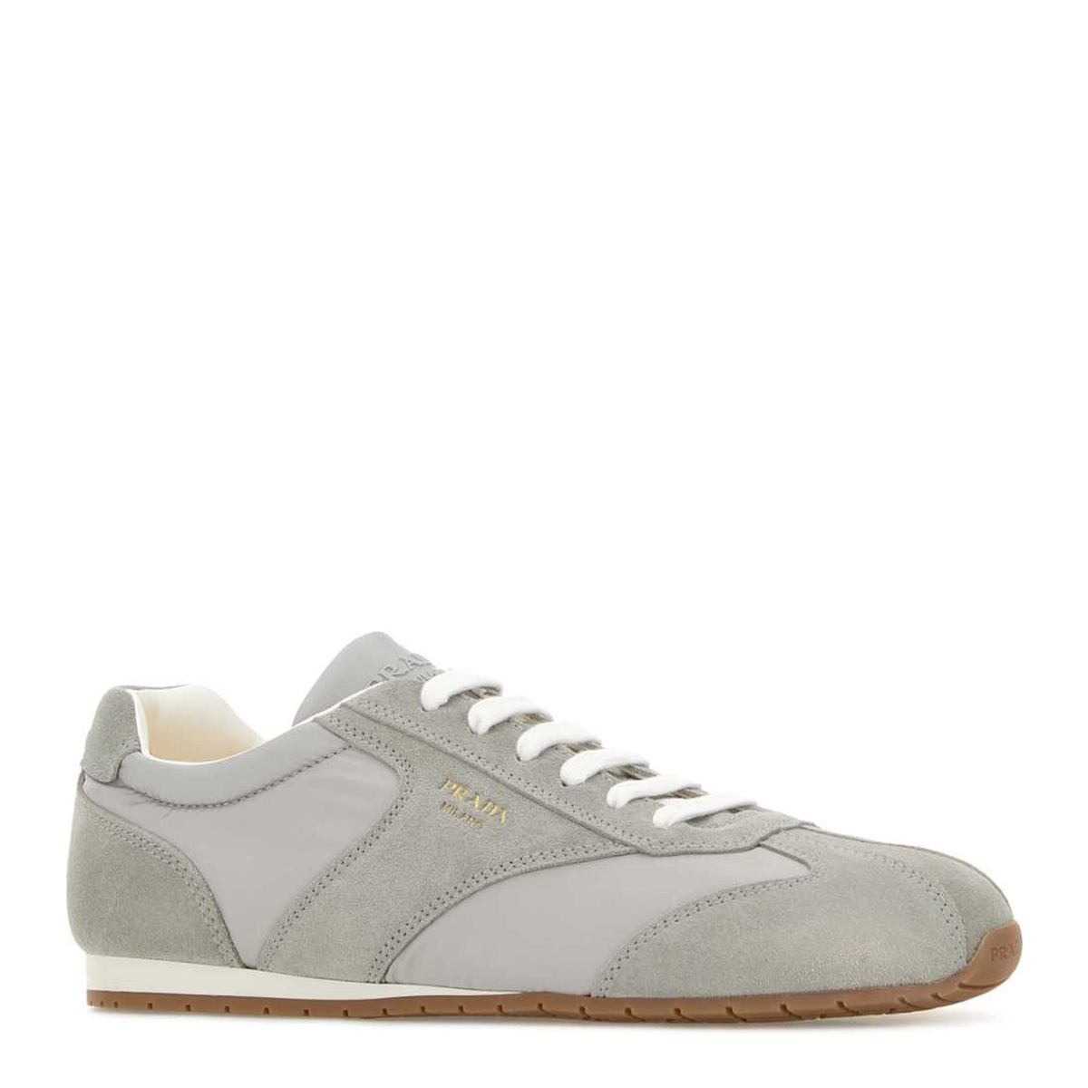 MAYFEYR - Prada - Grey Suede And Fabric Sneakers - 2EE465FG000D7RF0424