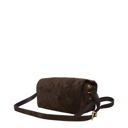 Le 7 Medium Suede Calfskin Shoulder Bag - Moka/Ruby