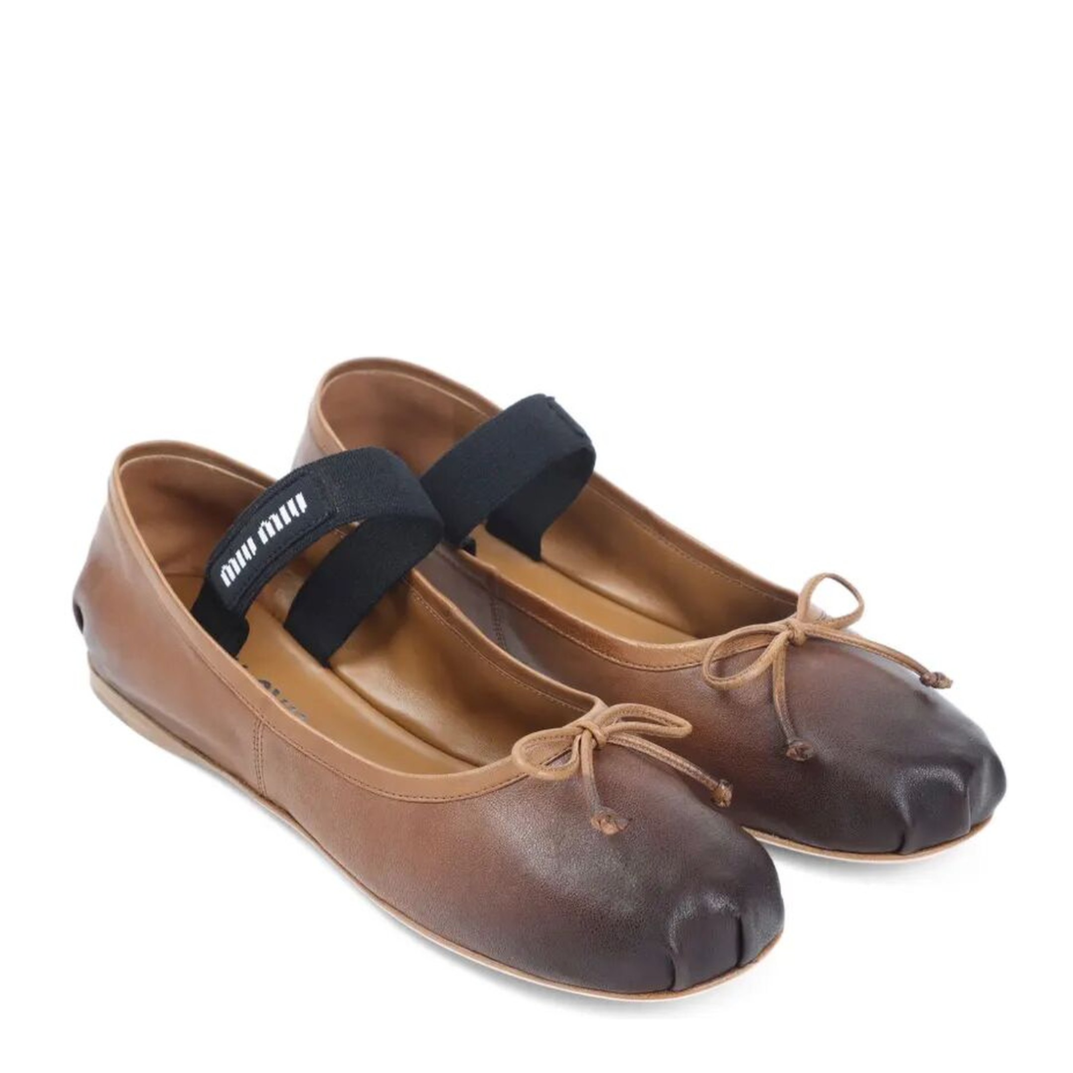 MAYFEYR - MIUMIU - Vintage Effect Leather Ballerinas - 5F507EF005038F098L