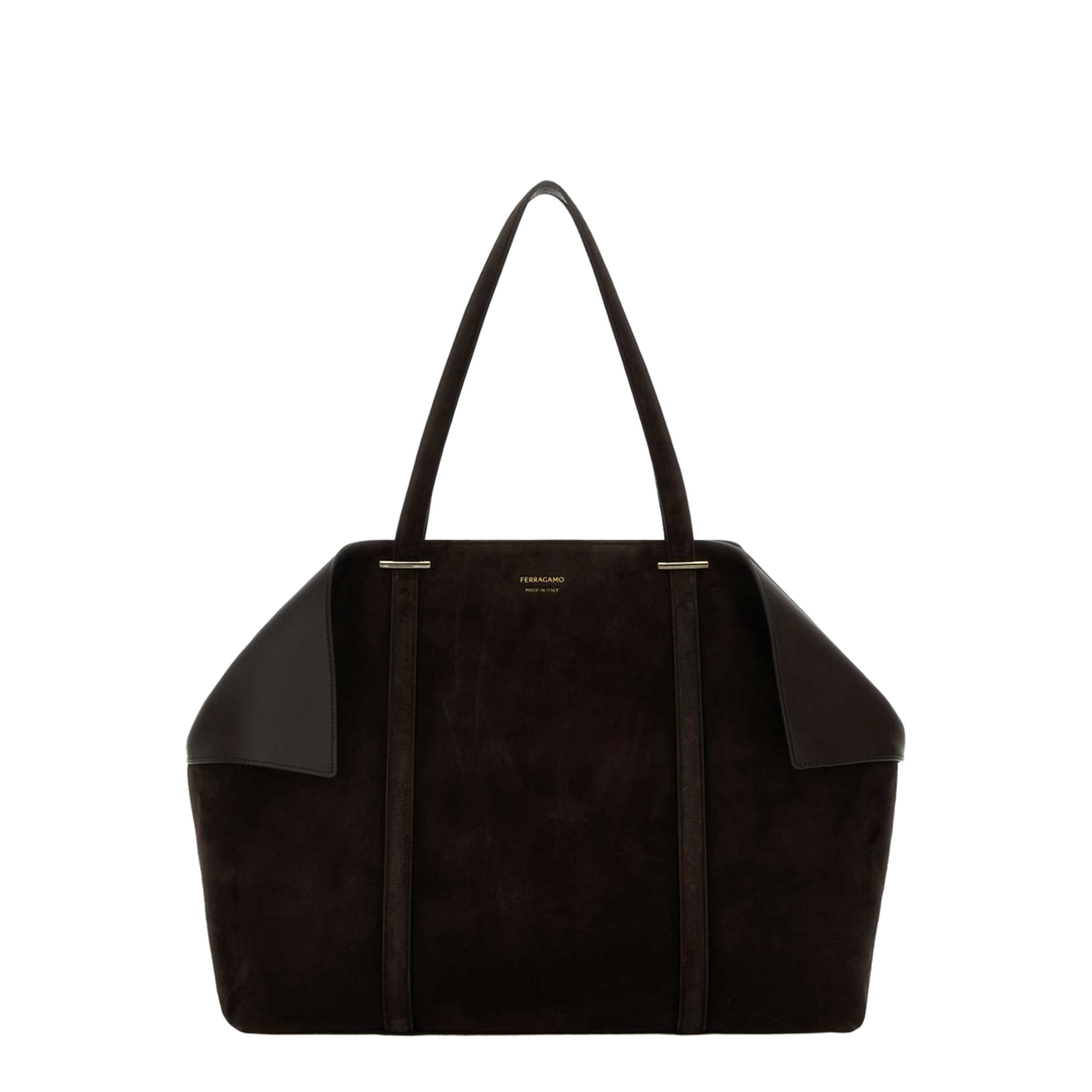Dark Brown Suede Shopping Bag