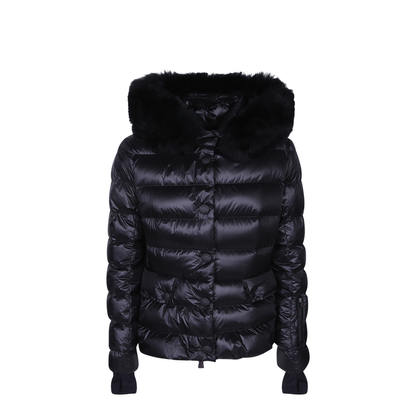 Down Jacket Featuring a Fur-Lined Hood