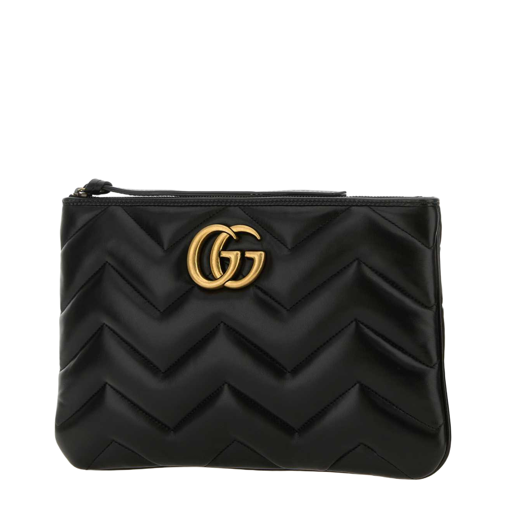 GG Marmont Leather Shoulder Bag - Black