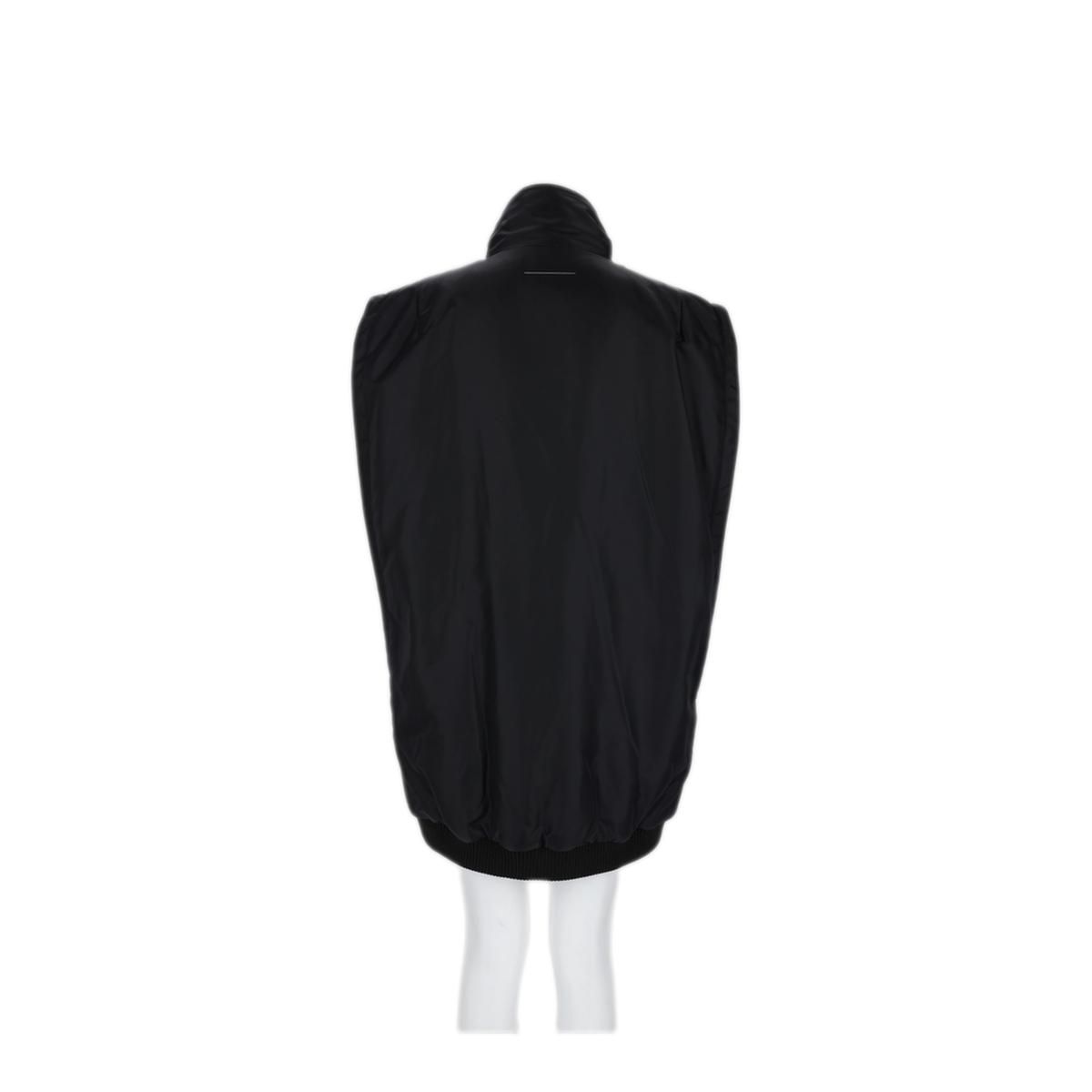 Black Nylon Zip-Up Vest