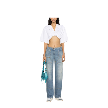 MAYFEYR - Palm Angels - Knee-Panel Mid-Rise Straight Jeans - PWYA034S24DEN0014040