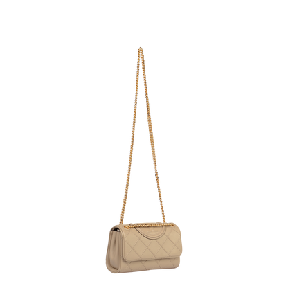 Fleming Small Leather Crossbody Bag Nude