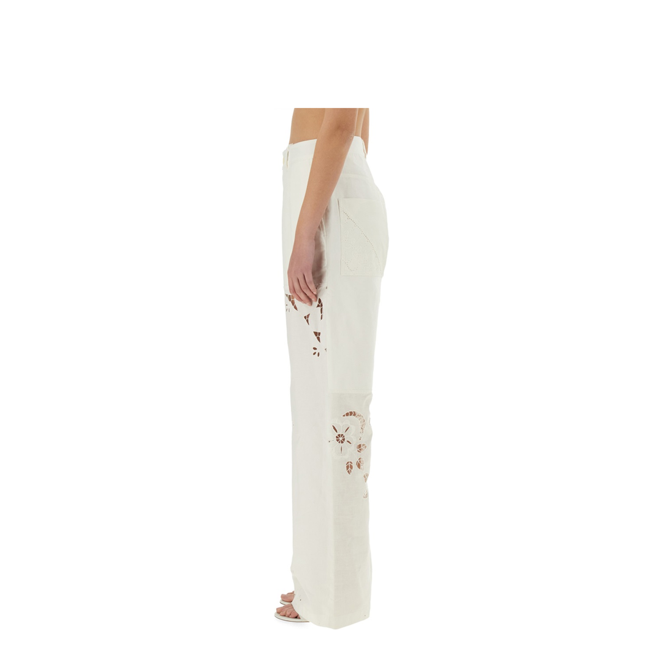 MAYFEYR - Marine Serre - Upcycled Linen Pants - UPA056AUWOV0007WH10