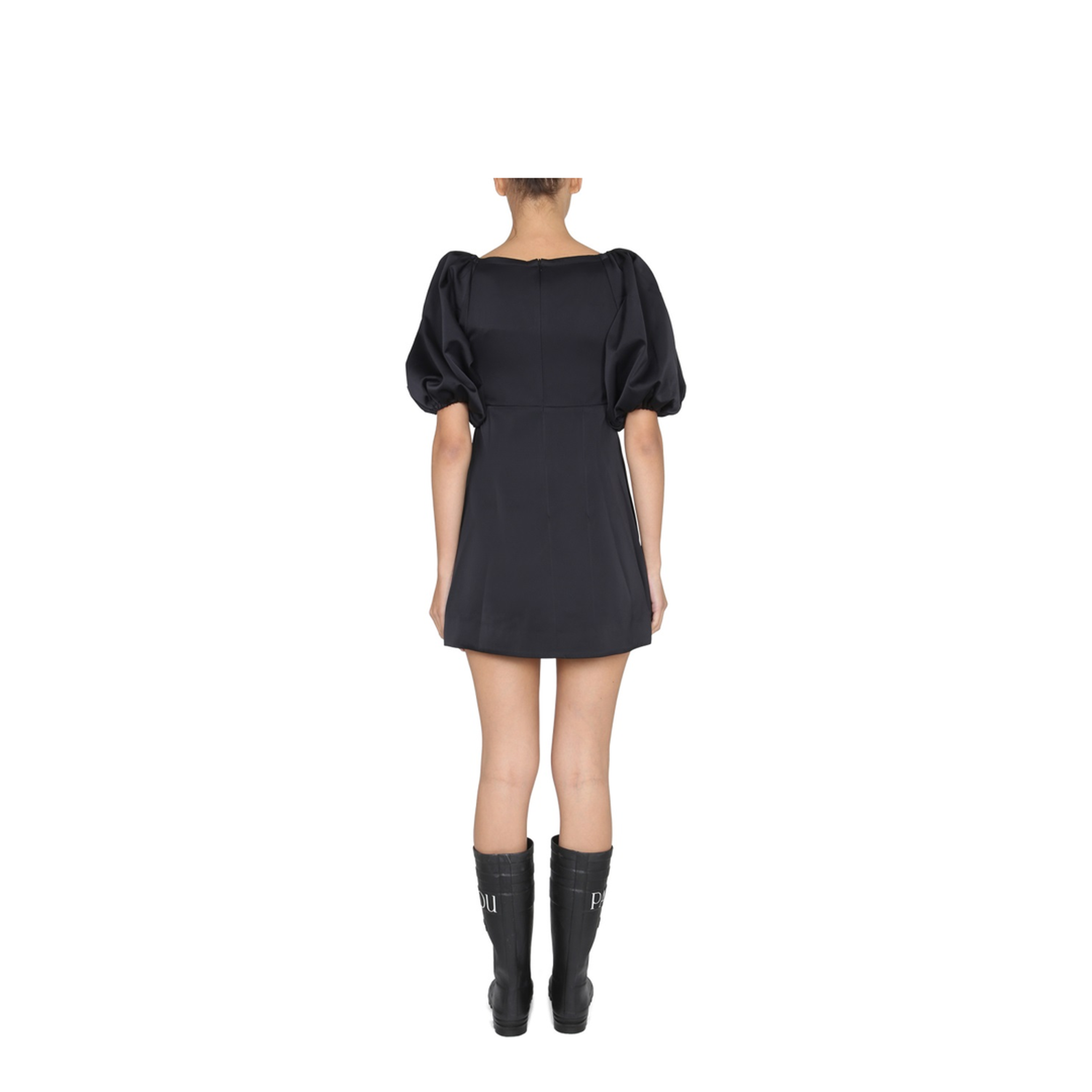 Balloon Sleeve Mini Dress in Recycled Satin