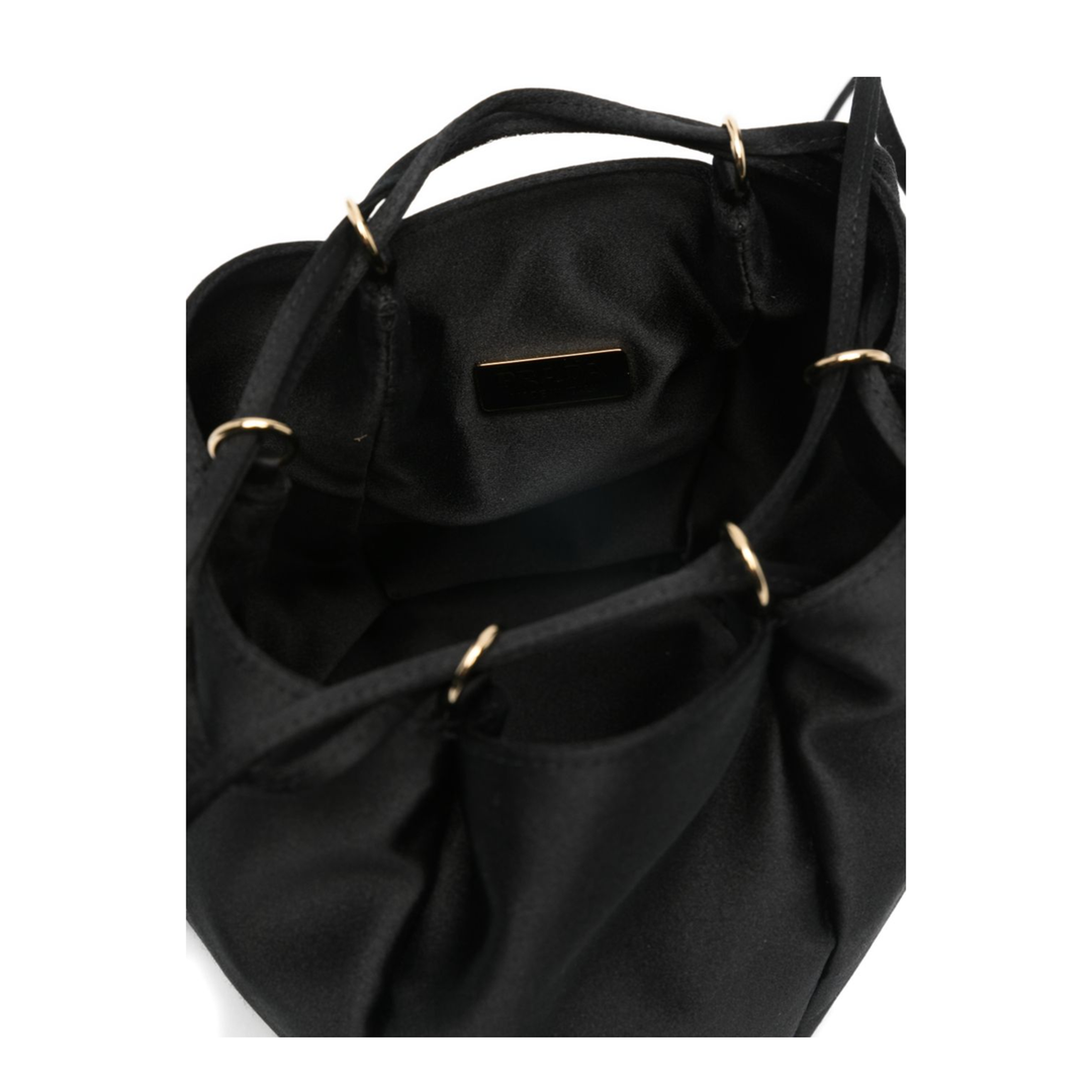 Mini Silk Viscose Bucket Bag - Black