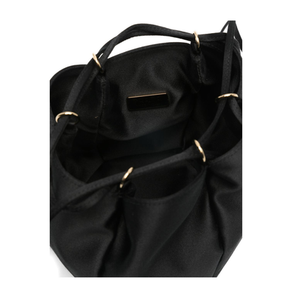 Mini Silk Viscose Bucket Bag - Black