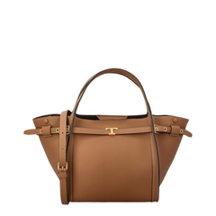 T Timeless Calf Leather Shoulder Bag - Brown