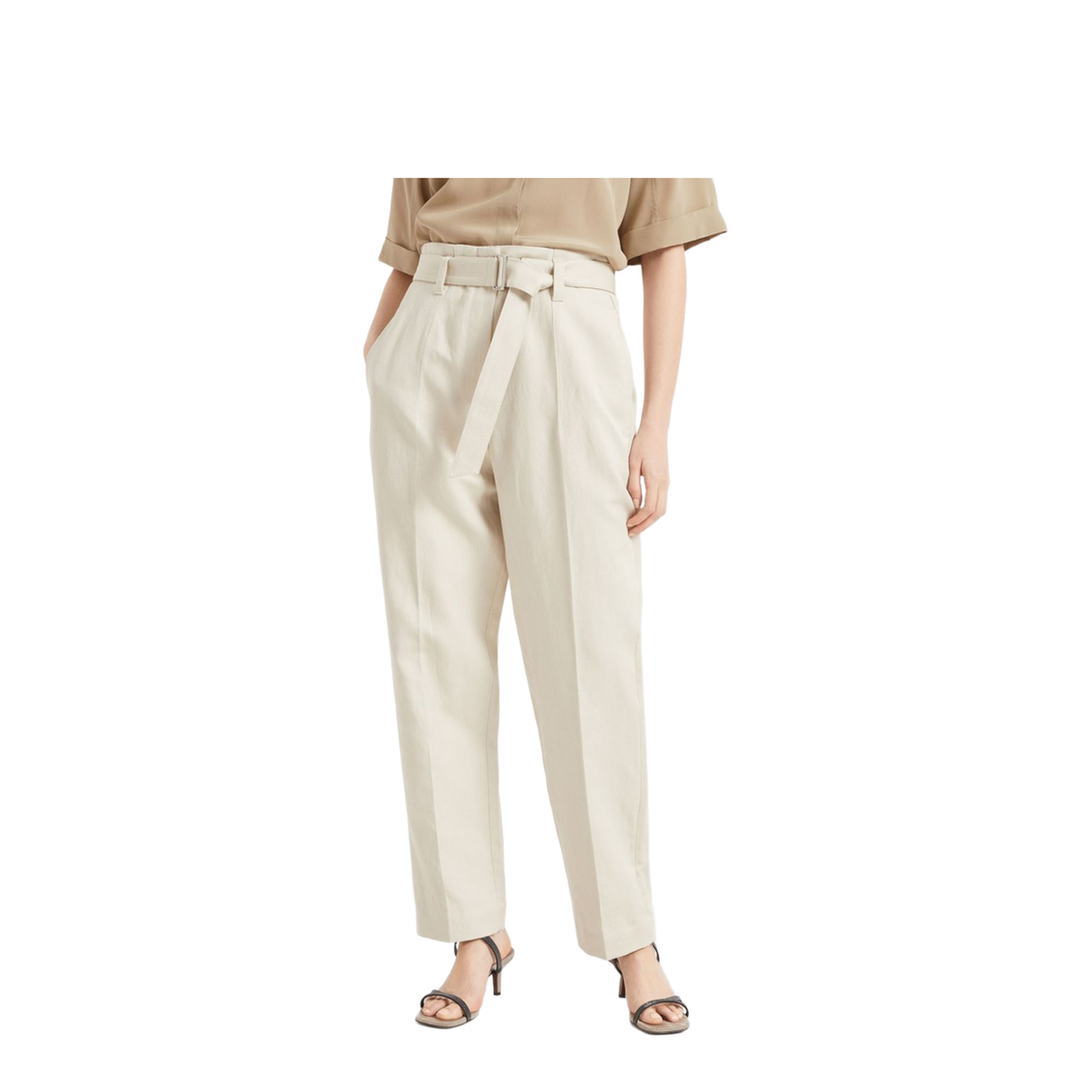 Cotton Linen Canvas Corset Cigarette Trousers