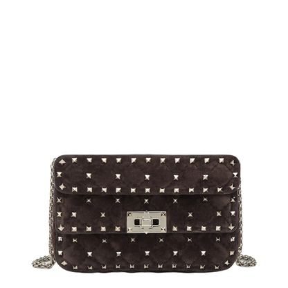 MAYFEYR - Valentino - Rockstud Spike Bag In Brown Suede - 9W2B0123KQQ0TO