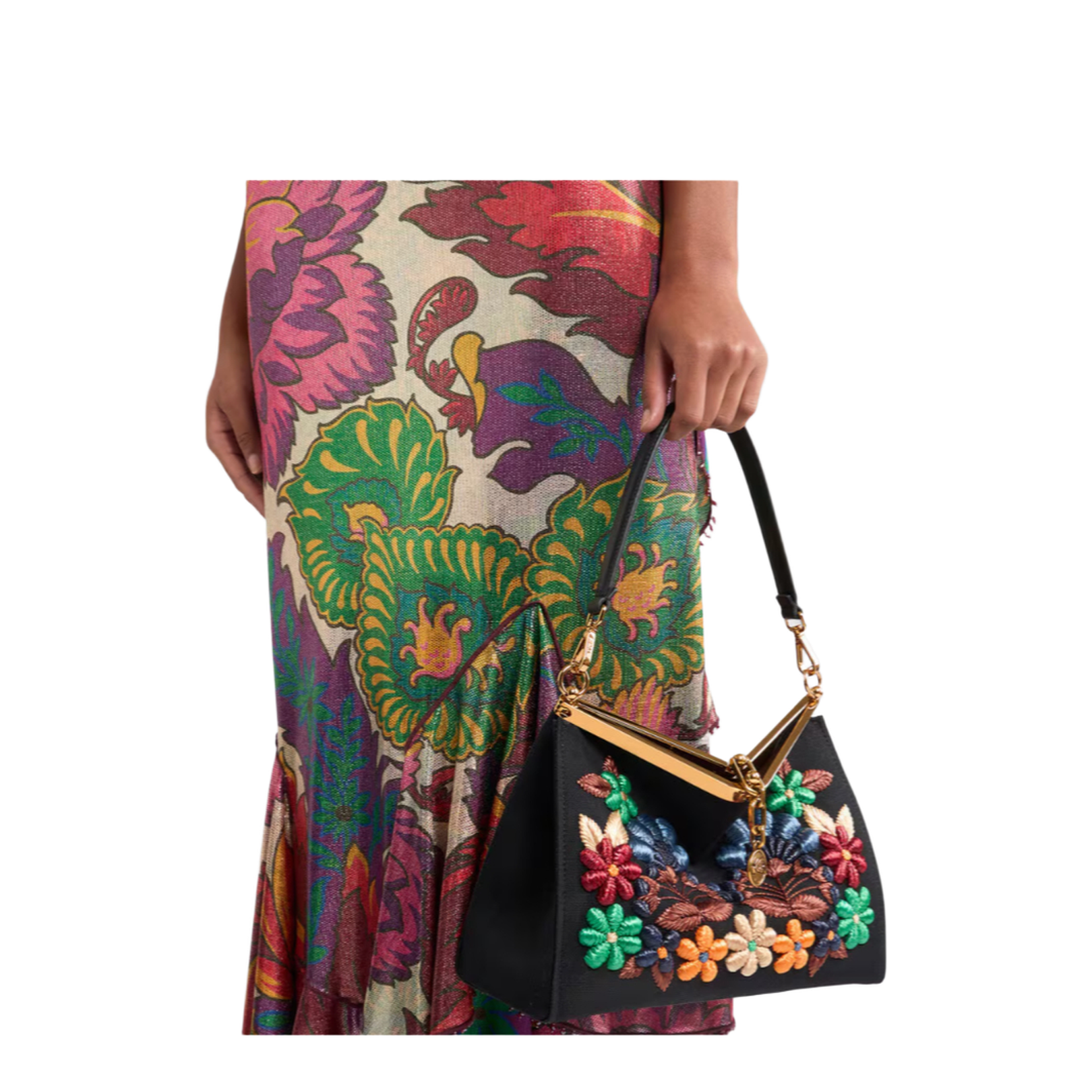 Medium Vela Bag with Flowers