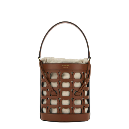 Caramel Leather Bucket Bag