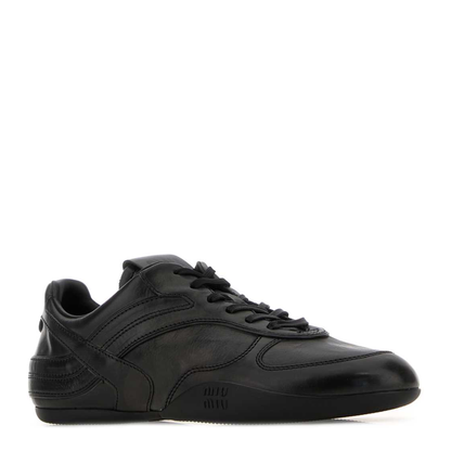 MAYFEYR - Miu Miu - Black Leather Sneakers - 5E428EFDD05537F0002