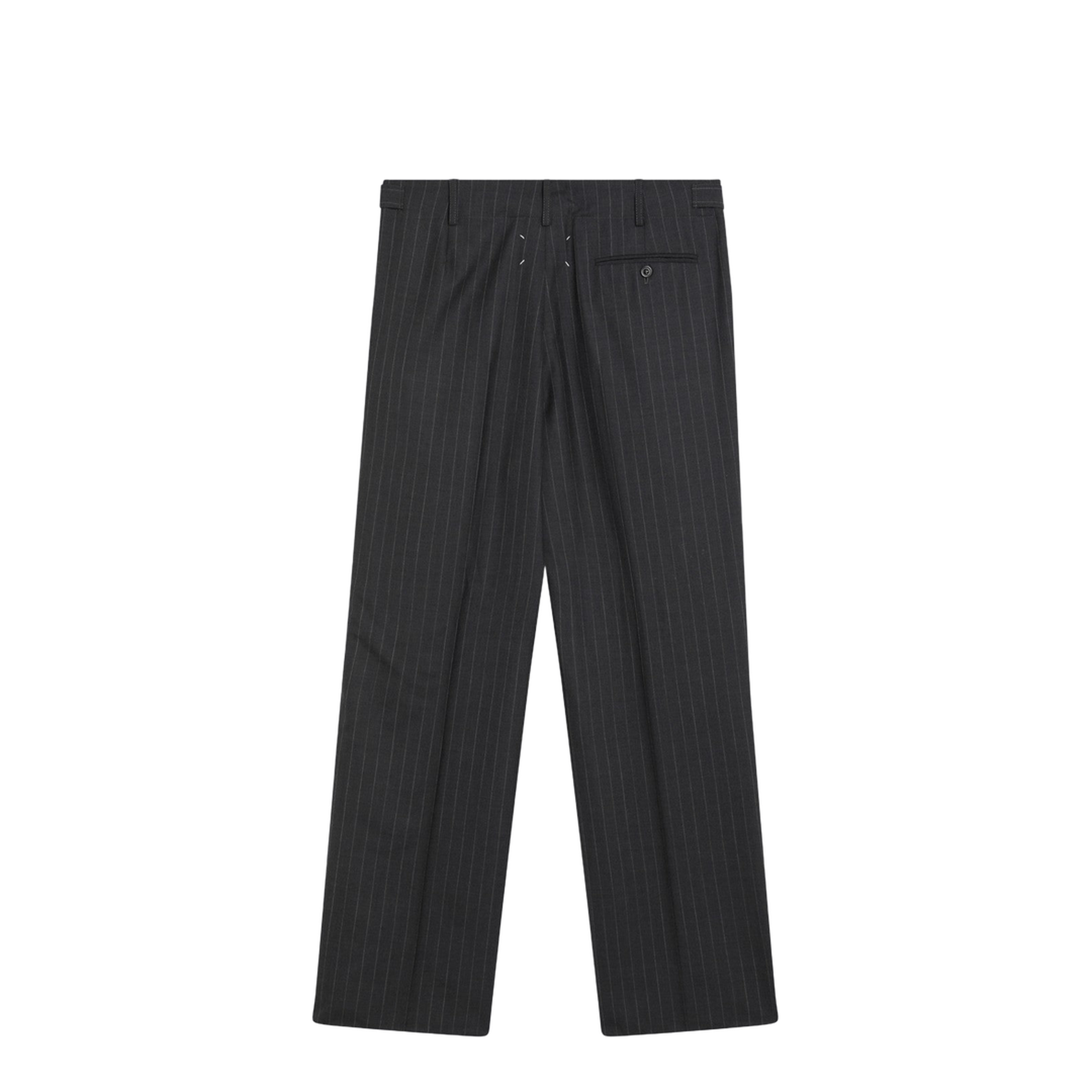 Pinstripe Wool Drawstring Trousers