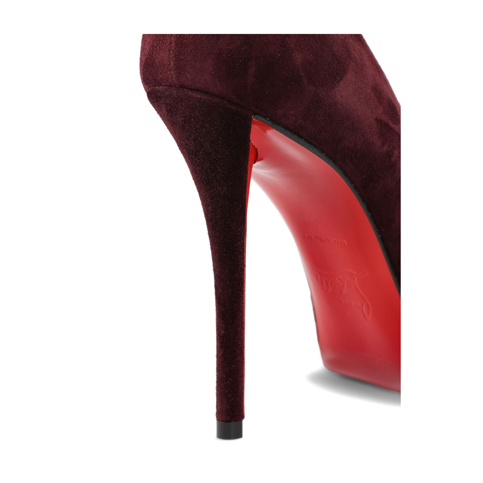 Dark Red Suede Upper Stiletto Heel Pointed Toe Leather Sole High Heel