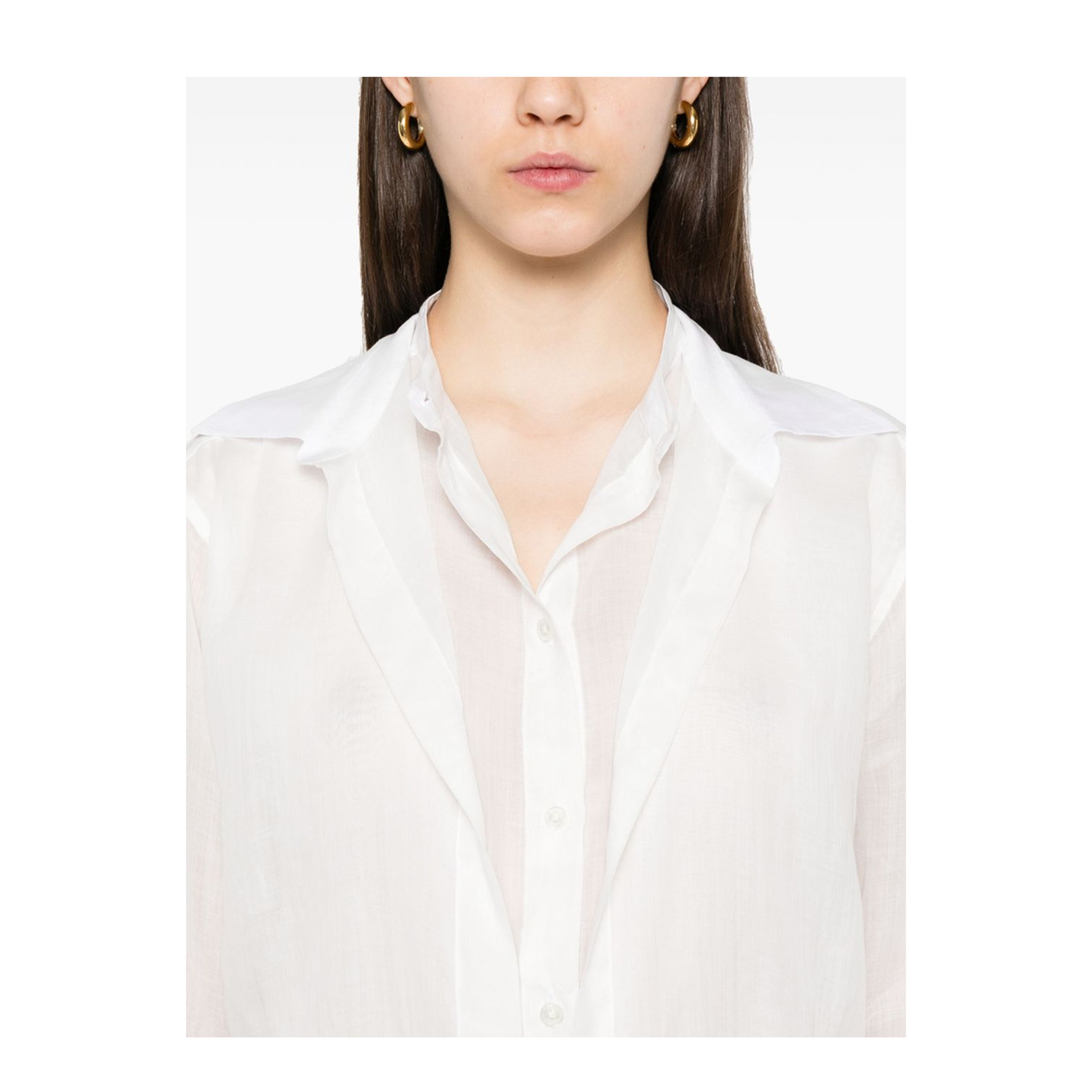 White Double Collar Shirt