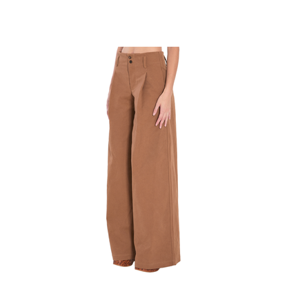 High-rise wide-leg pants in cotton canvas