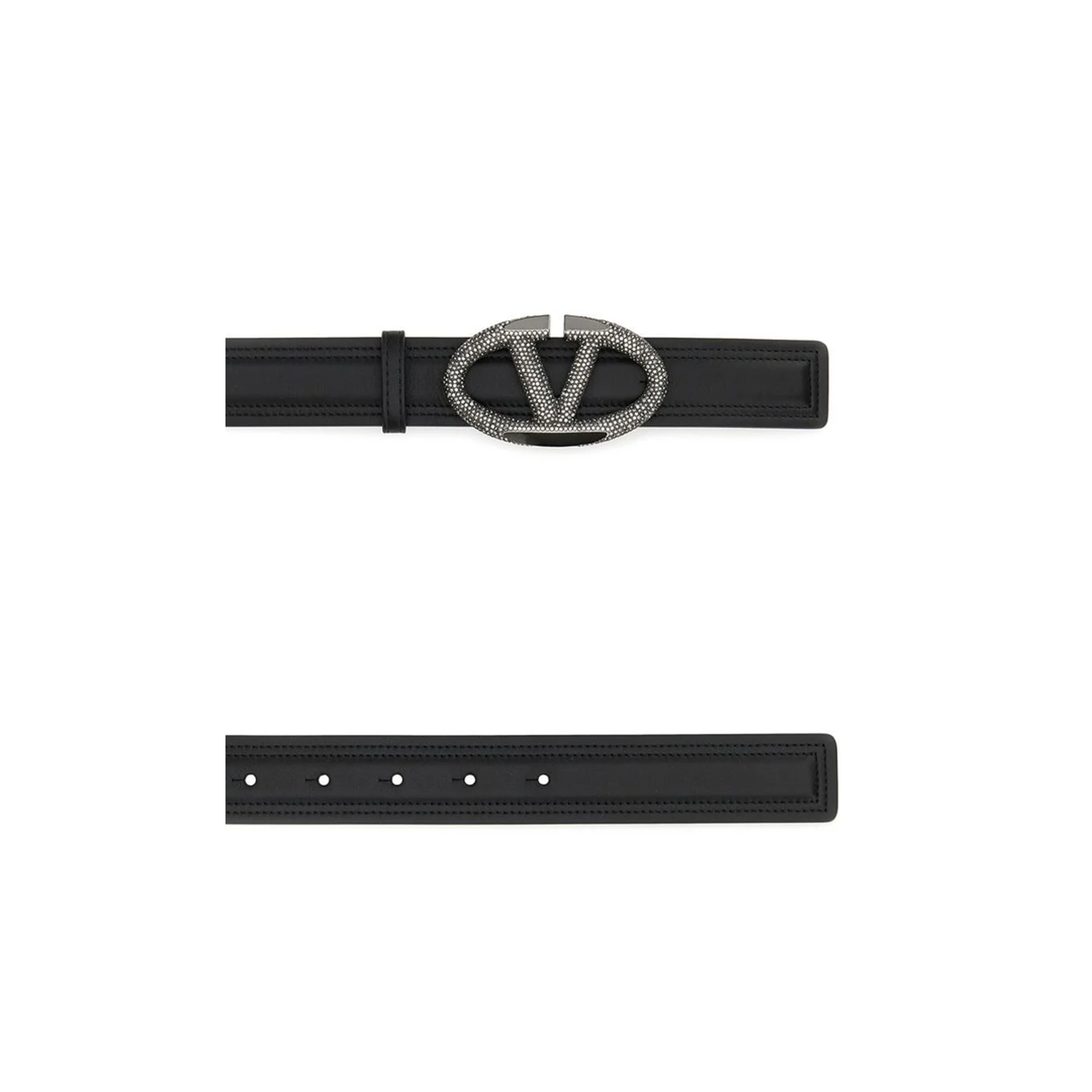 Black Leather Vlogo Belt
