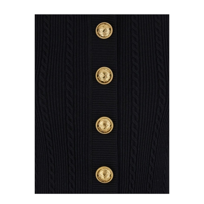 Black Cable Knit Cardigan