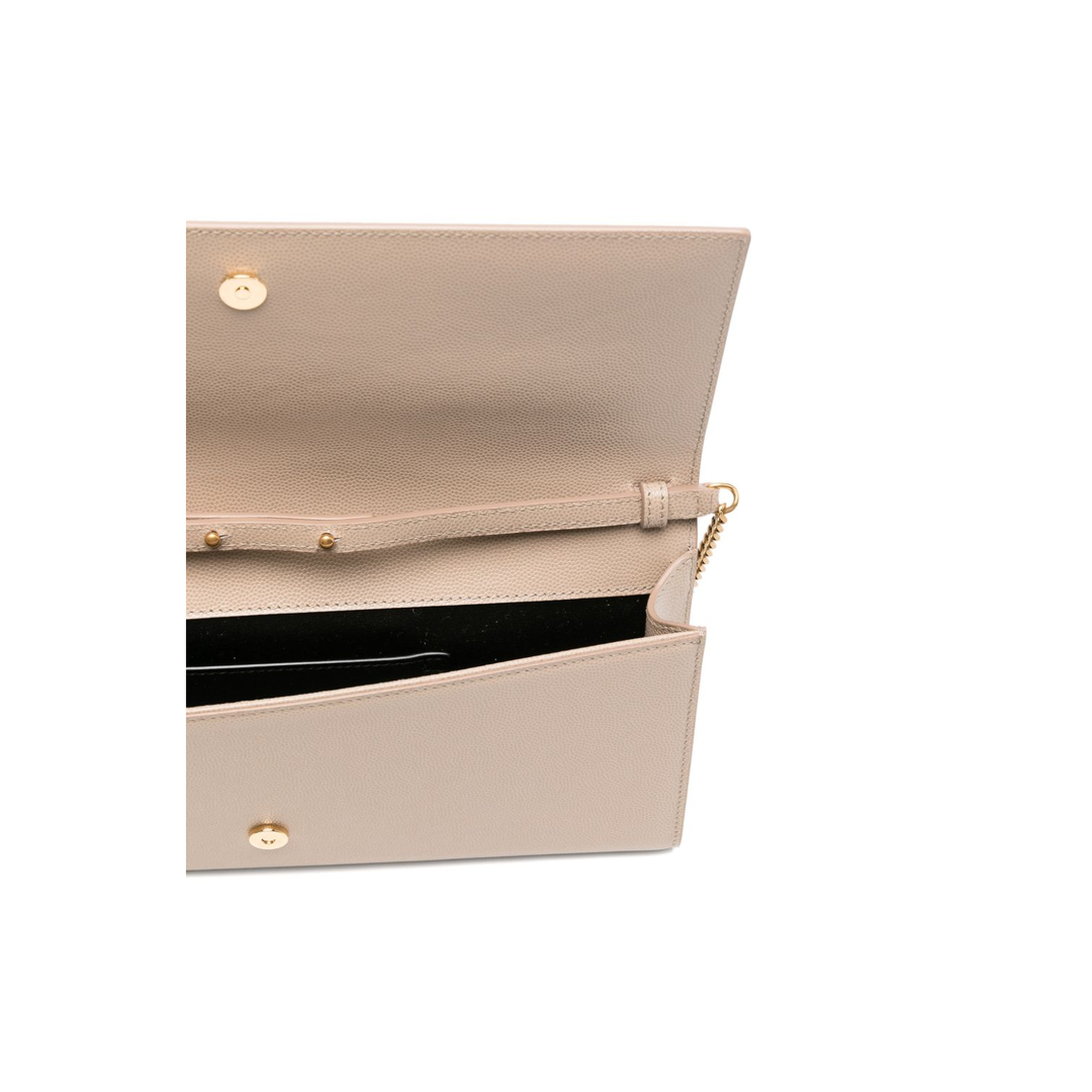 Kate Calf Leather Clutch - Dark Beige (Beige)
