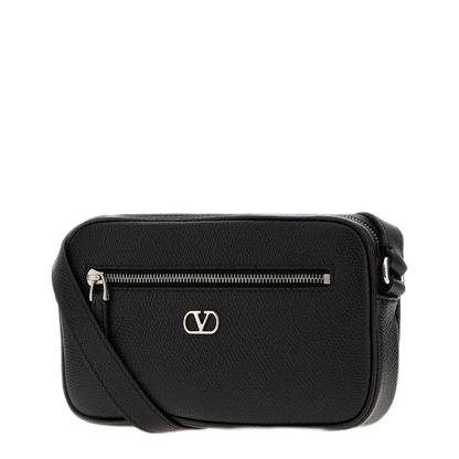 MAYFEYR - Valentino - Black Leather Vlogo Signature Crossbody Bag - 9Y2P0AW7UAG0NO