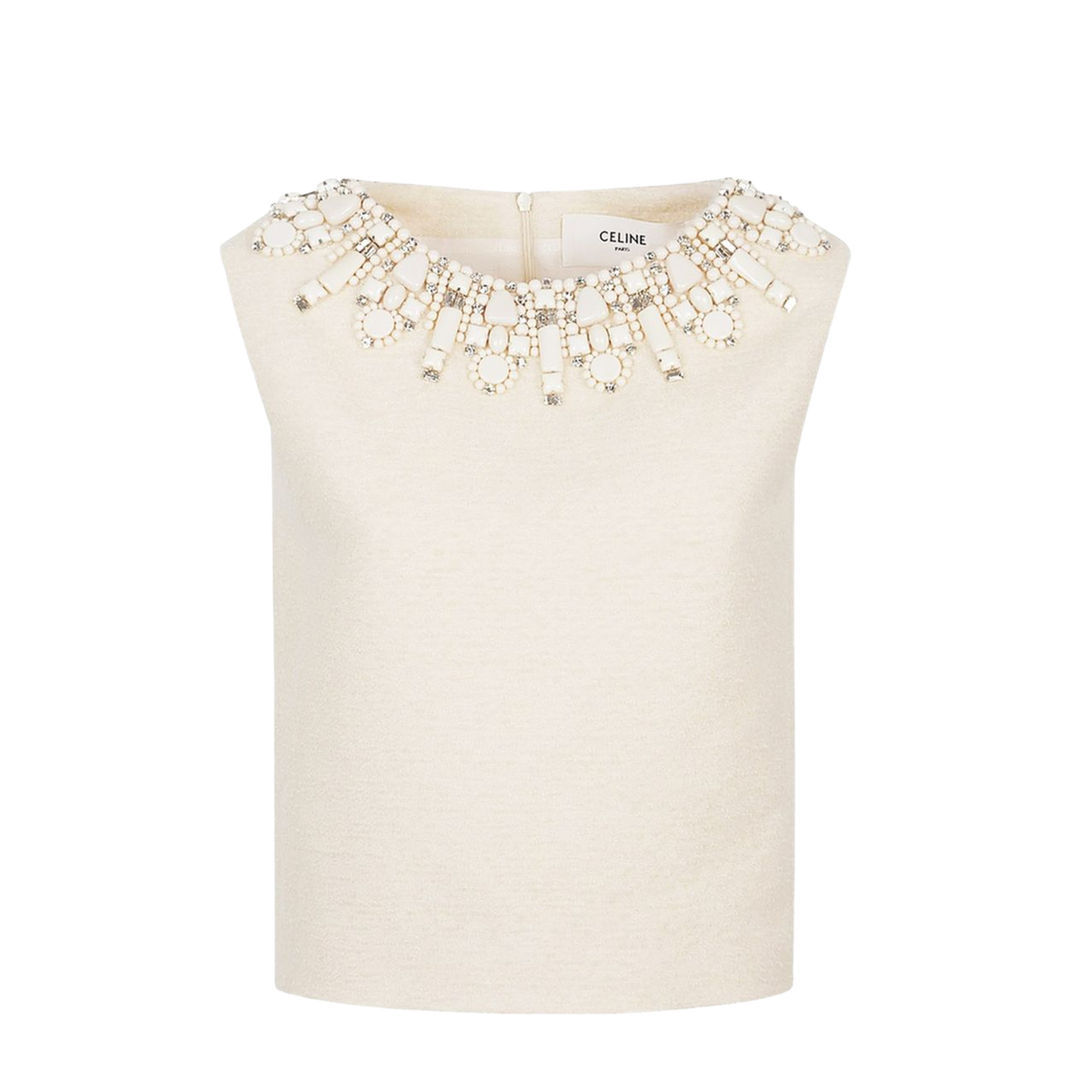 Embroidered Top in Bouclette Natté