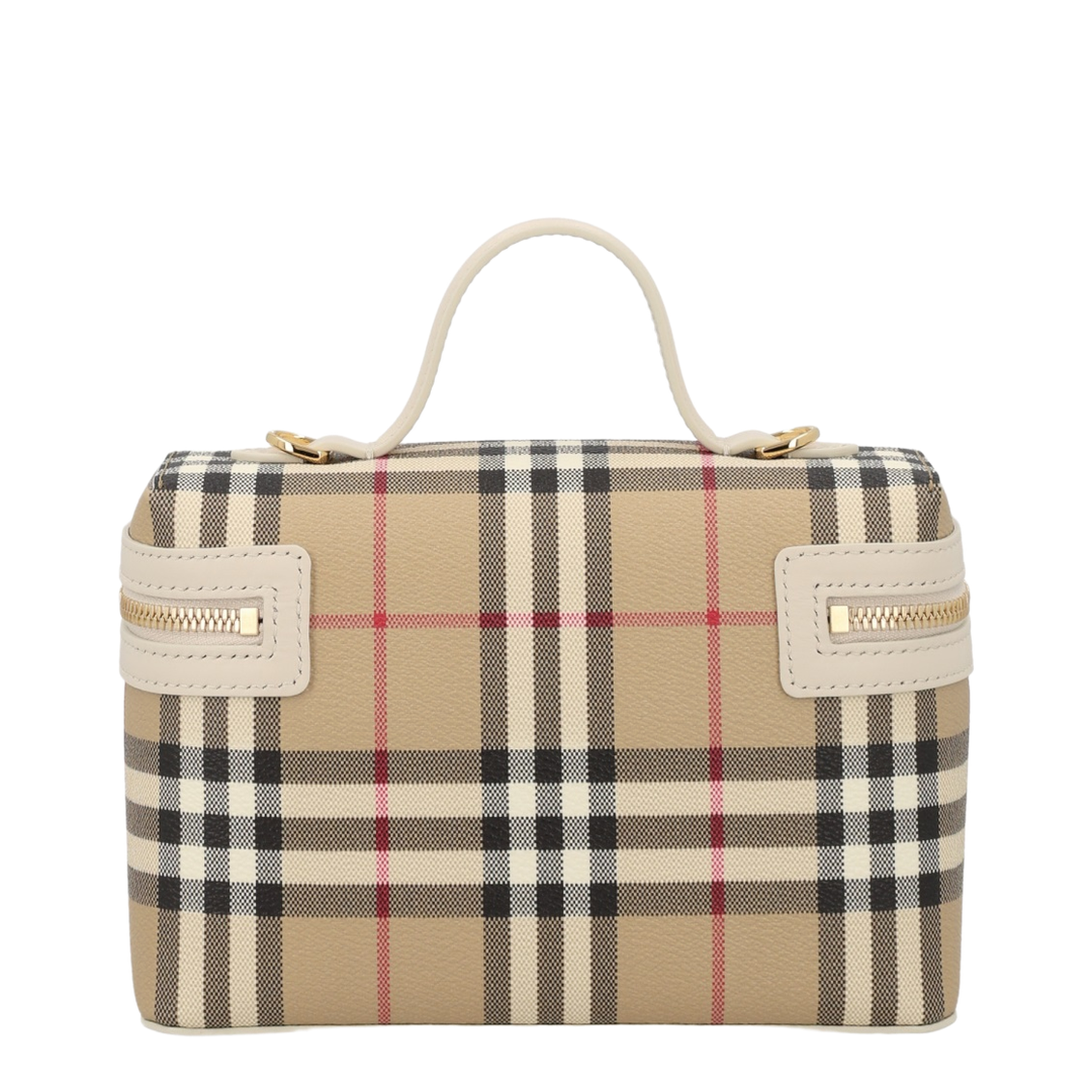Check Coated PU Vanity Bag - Archive beige/soap beige