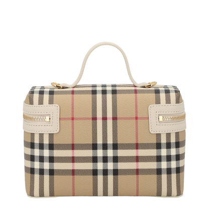 Check Coated PU Vanity Bag - Archive beige/soap beige