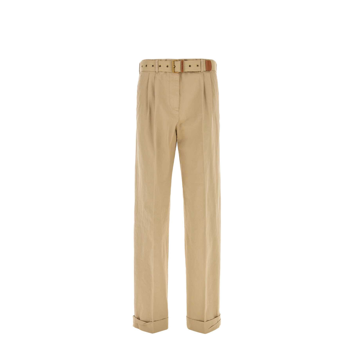 MAYFEYR - Miu Miu - Camel Chino Trousers With Pleats - MP1956SOOO19EKF0006