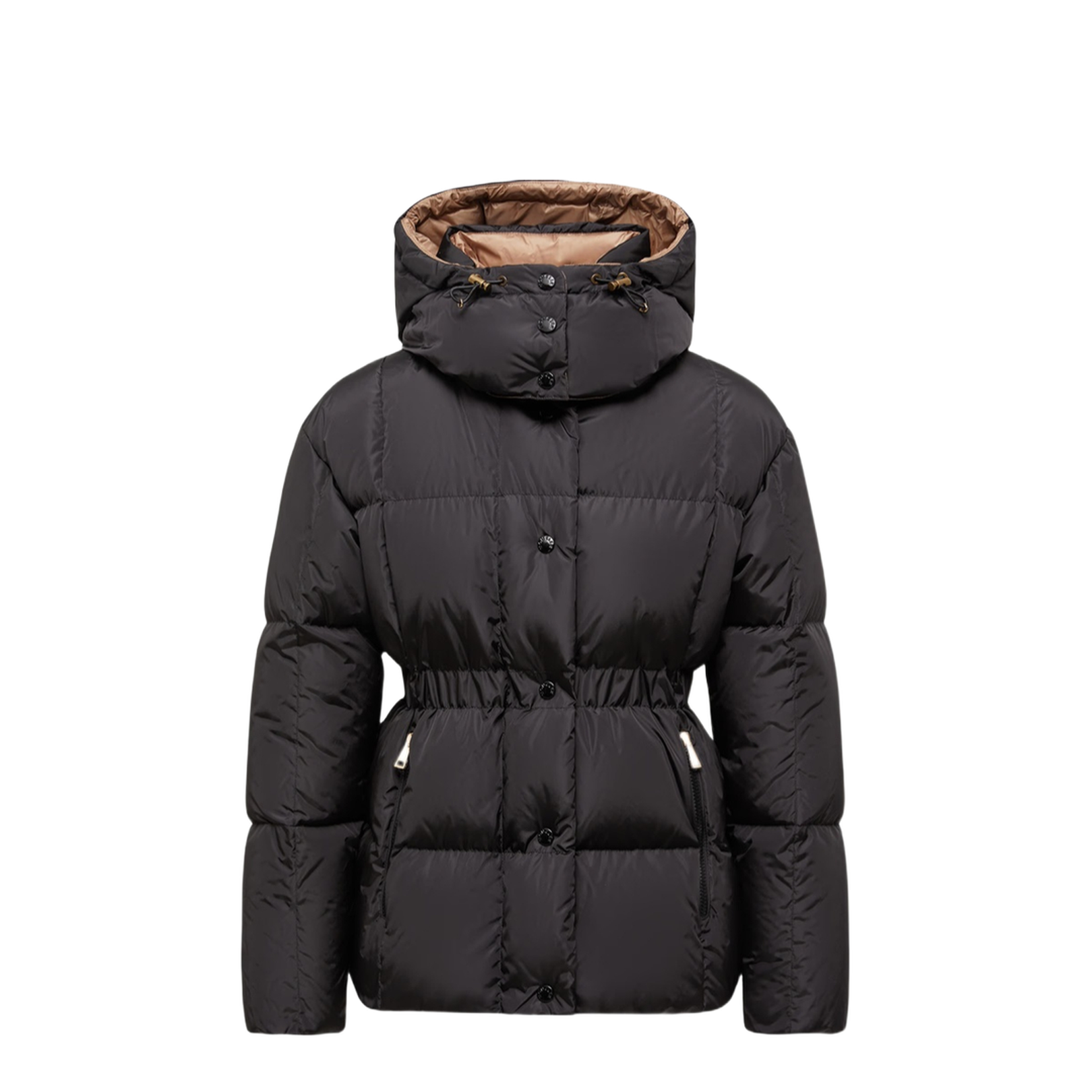 Black Agneux Square-Quilted Hooded Short Down Jacket