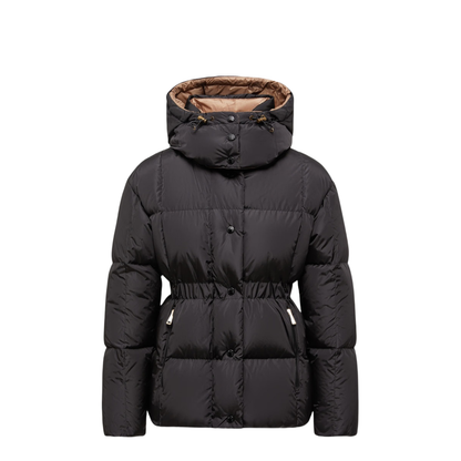Black Agneux Square-Quilted Hooded Short Down Jacket